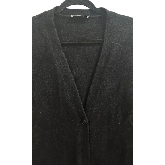 Everlane Wool Cashmere Button Oversized Black Ribbed Cardigan Sweater Small - Picture 4 of 13